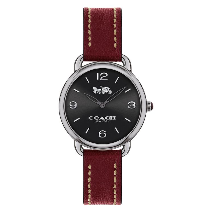 Coach Delancey Ladies Ion Plated Red Strap Watch