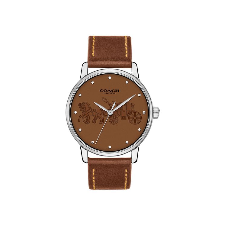 Coach Grand Ladies Brown Strap Watch