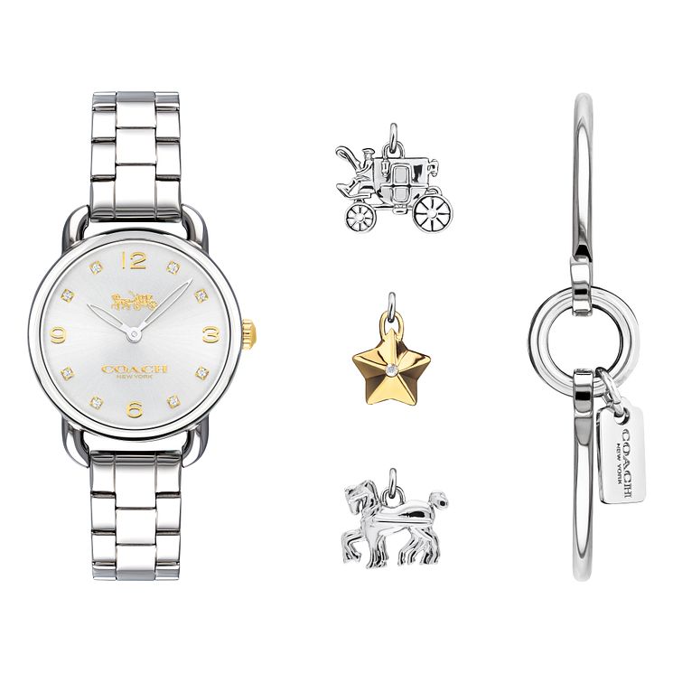 Coach Ladies Stainless Steel Watch And Bracelet Gift Set