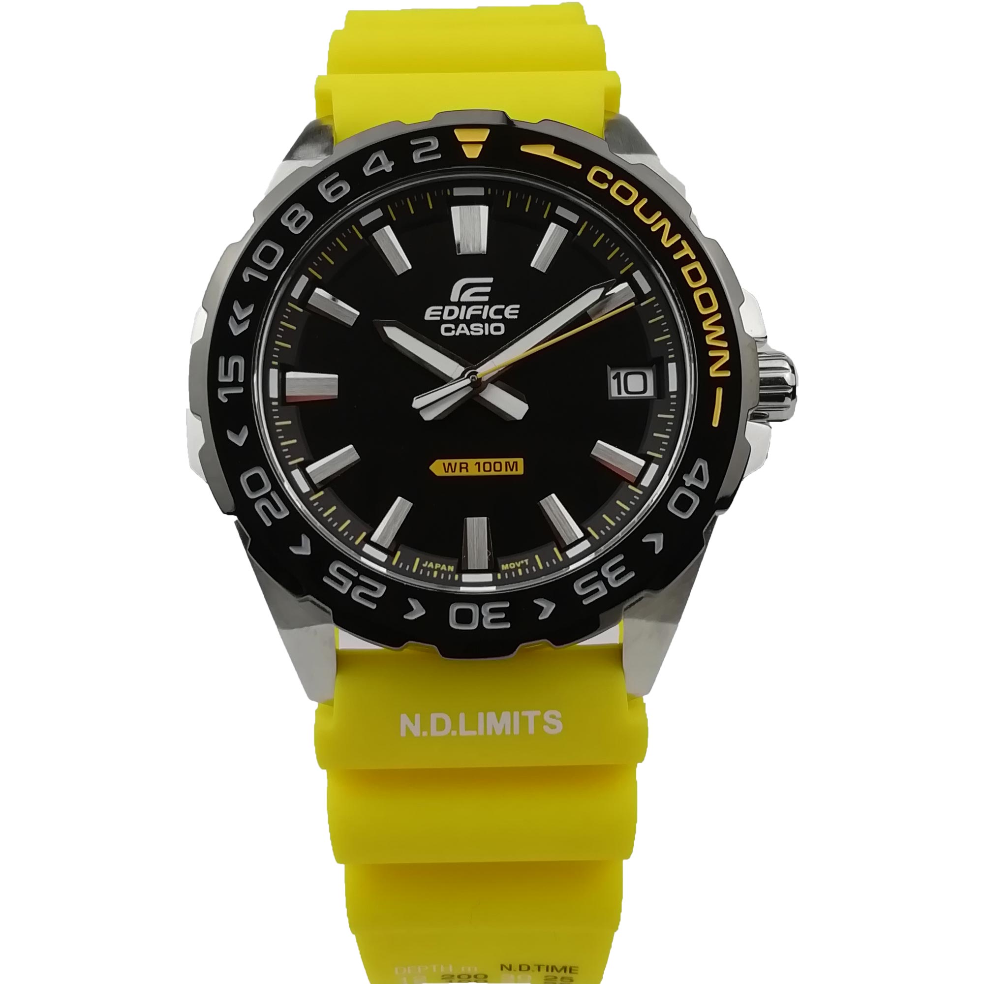 Casio Edifice Customised Quartz Yellow Strap Chronograph Mens Efv-120db-1avuef-b