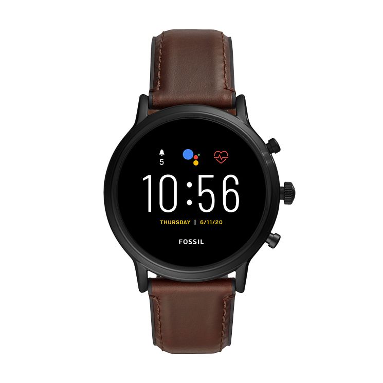 Fossil The Carlyle Hr Gen 5 Mens Leather Strap Smartwatch