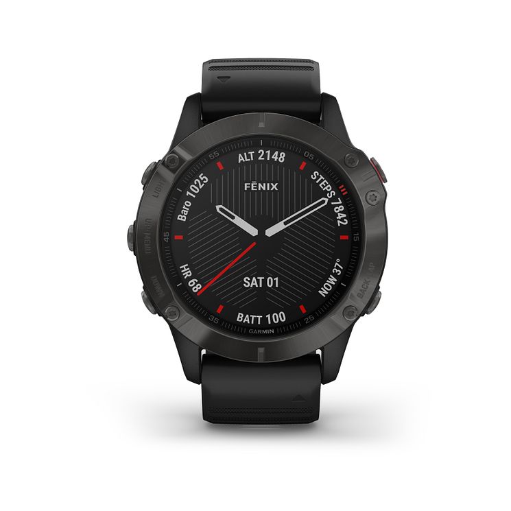 Garmin Fenix 6 Black Silicone Strap Smart Watch