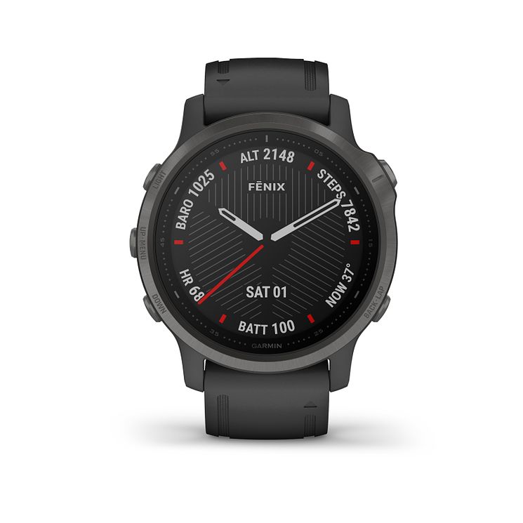 Garmin Fenix 6s Sapphire Black Silicone Strap Smart Watch