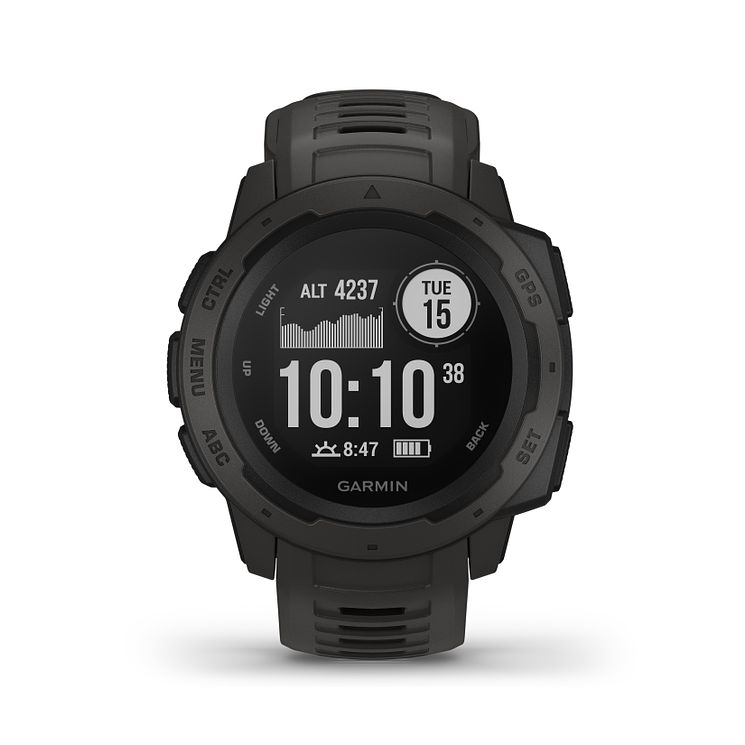 Garmin Instinct Gps Graphite Black Silicone Strap Watch