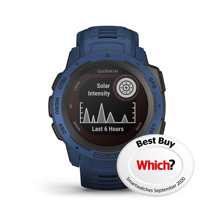 Garmin Instinct Solar Gps Tidal Blue Silicone Strap Watch