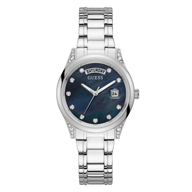 Guess Aura Crystal Ladies Stainless Steel Bracelet Watch