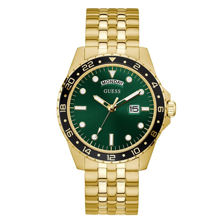 Guess Comet Mens Yellow Gold Tone Bracelet Watch