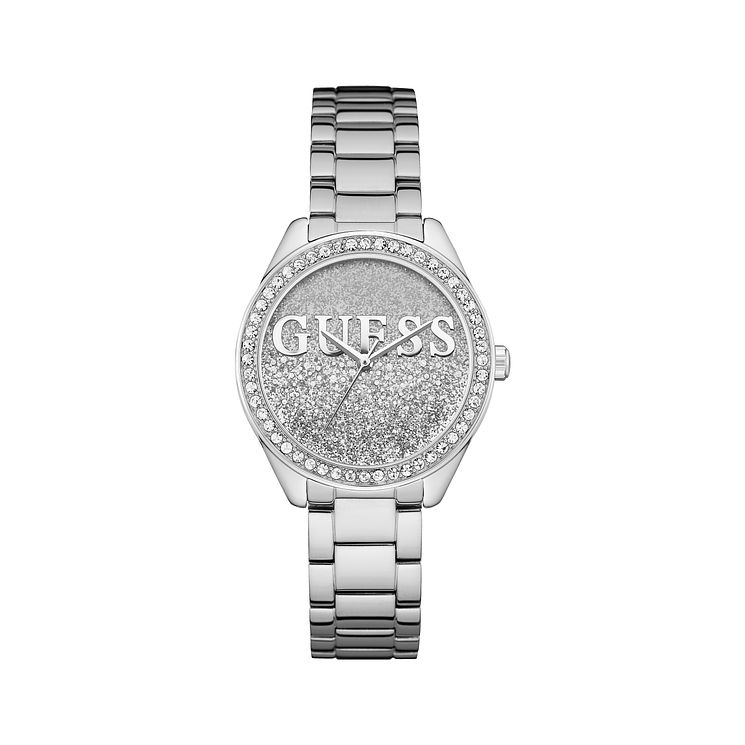 Guess Crystal Ladies Stainless Steel Bracelet Watch
