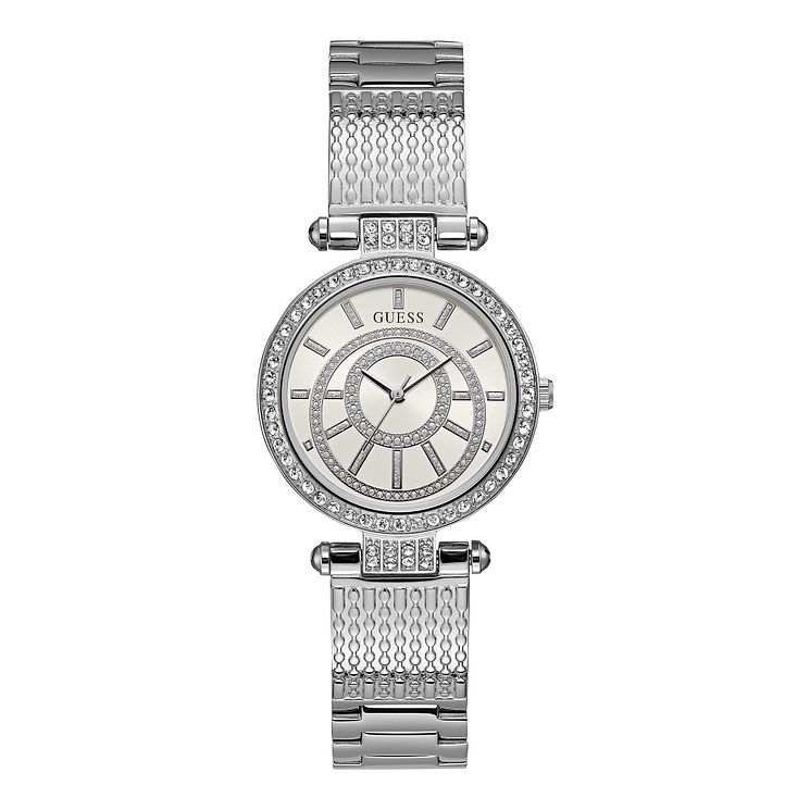 Guess Ladies Crystal Dial Stainless Steel Bracelet Watch