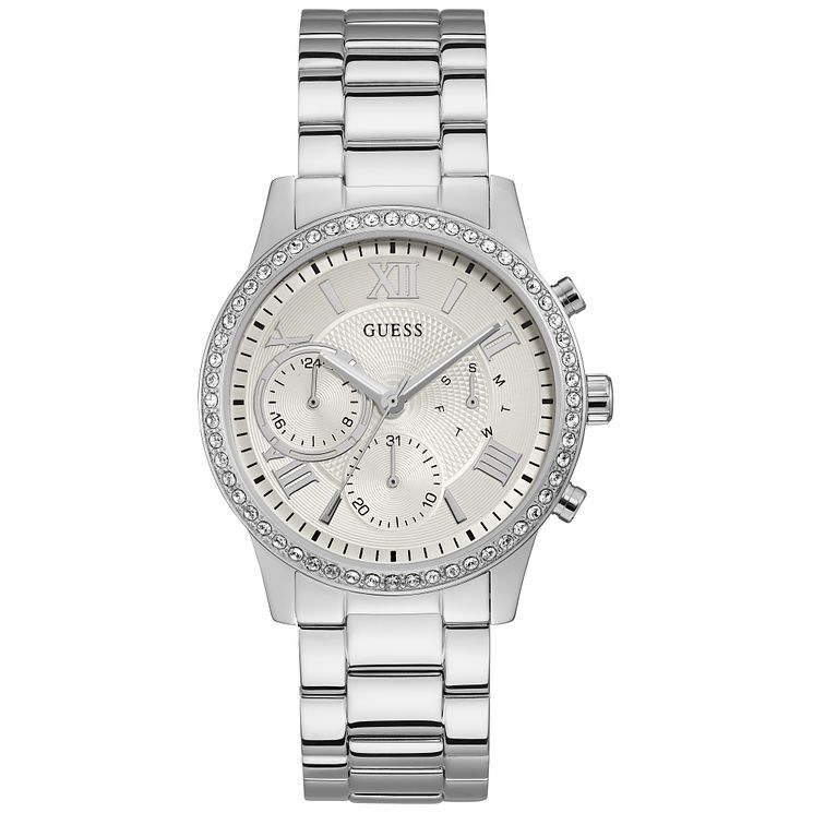 Guess Ladies Crystal Stainless Steel Bracelet Watch