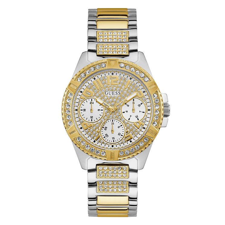 Guess Lady Frontier Crystal Two Tone Bracelet Watch
