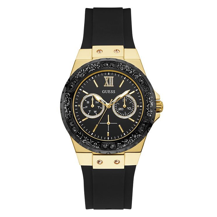 Guess Limelight Ladies Black Silicone Strap Watch