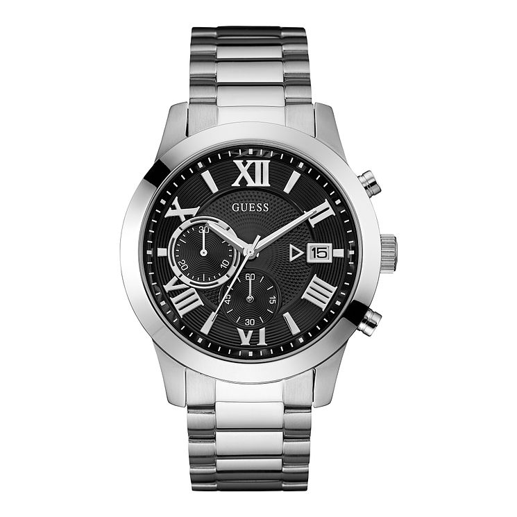Guess Mens Chronograph Silver Tone Bracelet Watch
