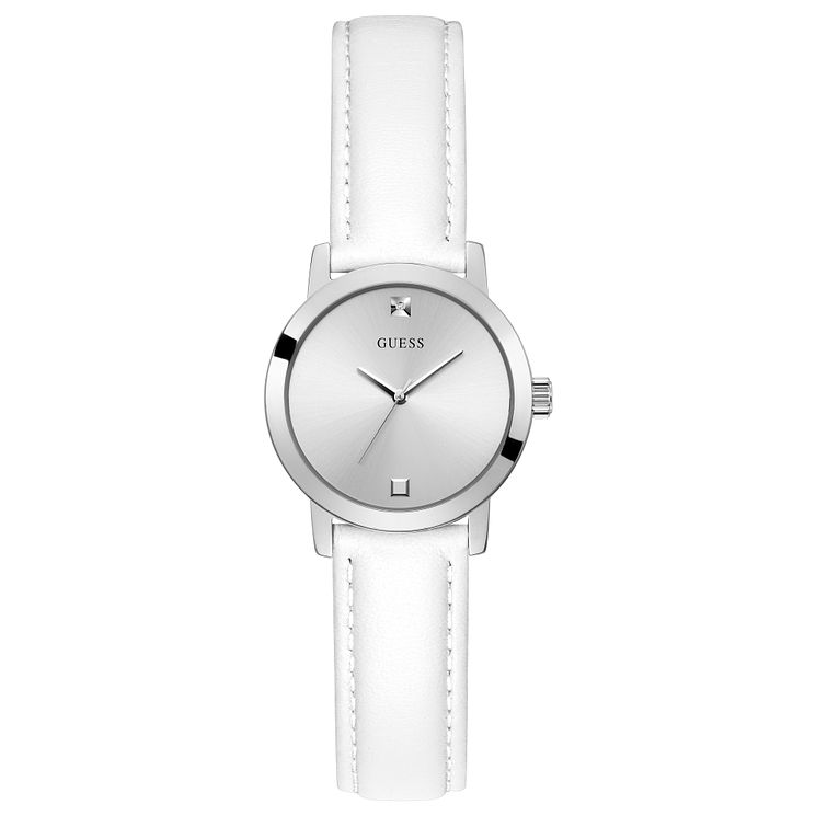 Guess Mini Nova Ladies White Leather Strap Watch