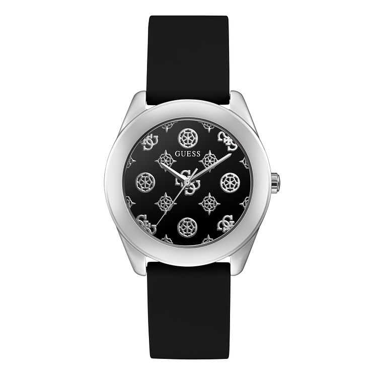 Guess Peony G Ladies Black Silicone Strap Watch