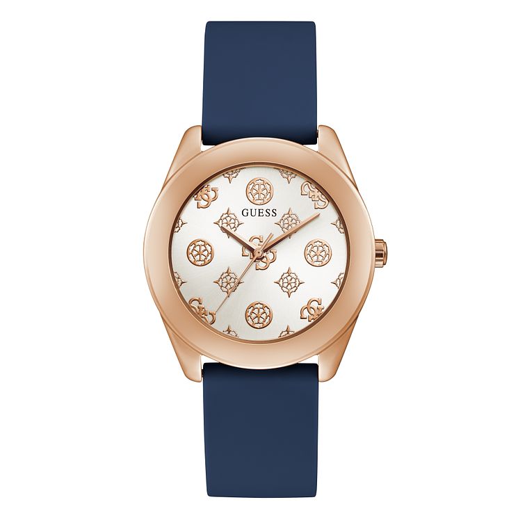 Guess Peony G Ladies Blue Silicone Strap Watch