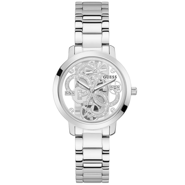Guess Sparkle Logo Ladies Stainless Steel Bracelet Watch