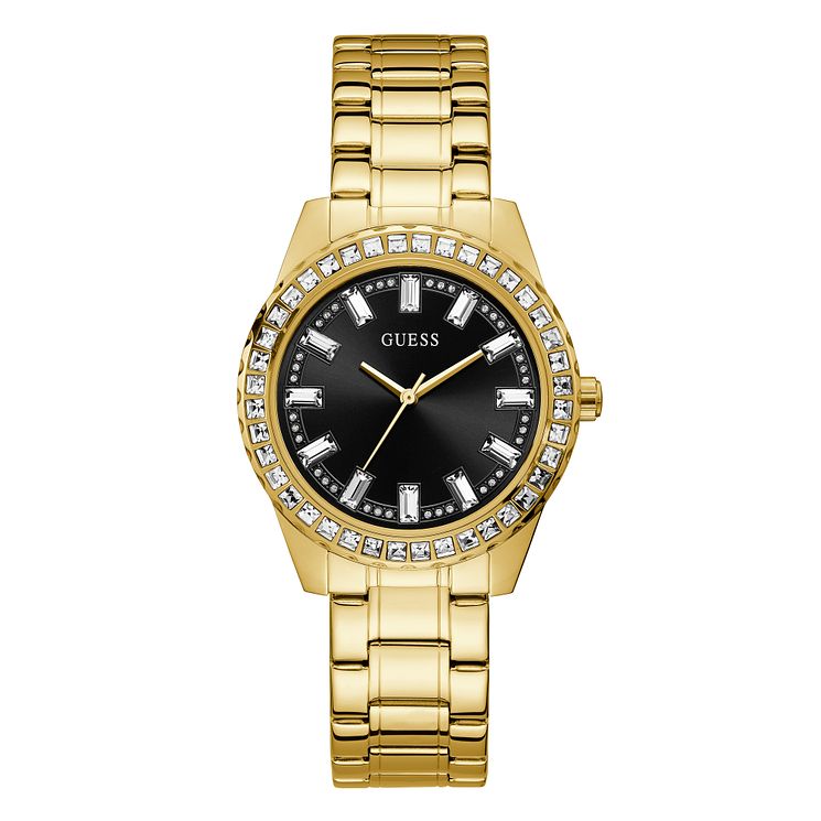 Guess Sparkler Ladies Yellow Gold Tone Bracelet Watch