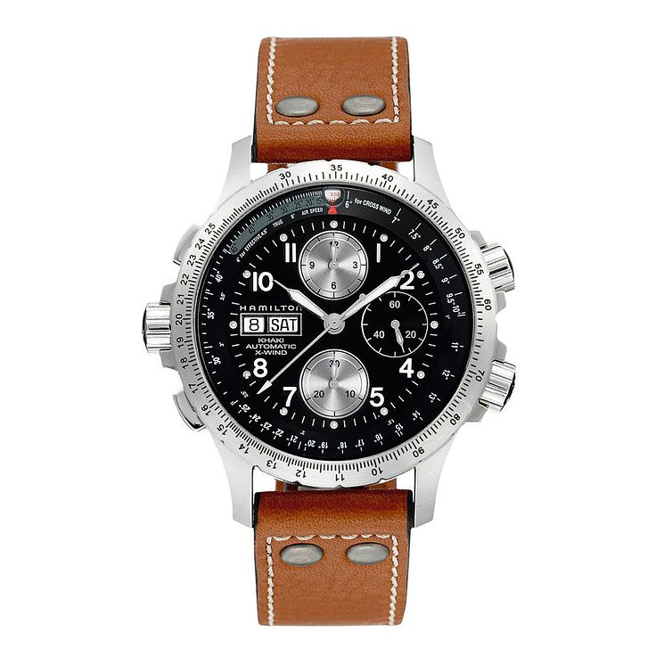 Hamilton Khaki Aviation X-wind Brown Leather Strap Watch