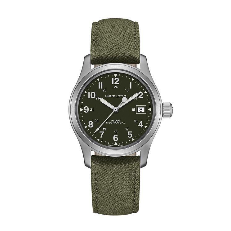 Hamilton Khaki Field Mechanical Green Strap Watch