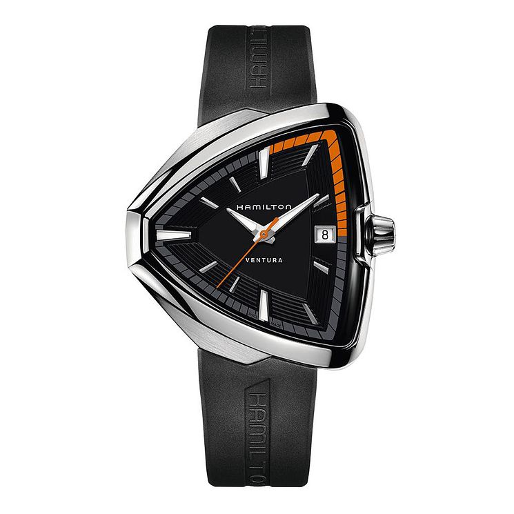 Hamilton Ventura Elvis80 Quartz Black Rubber Strap Watch