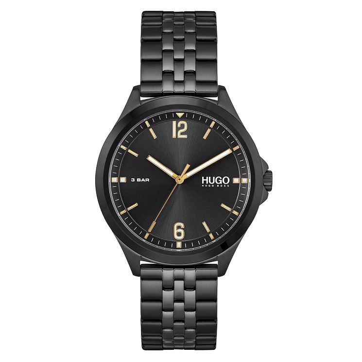 Hugo #suit Mens Black Ip Bracelet Watch