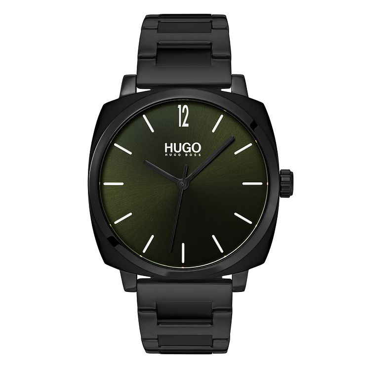 Hugo Own Mens Black Ip Stainless Steel Bracelet Watch
