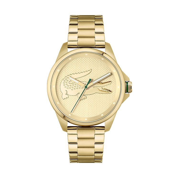 Lacoste Le Croc Mens Gold Tone Ion Plated Bracelet Watch