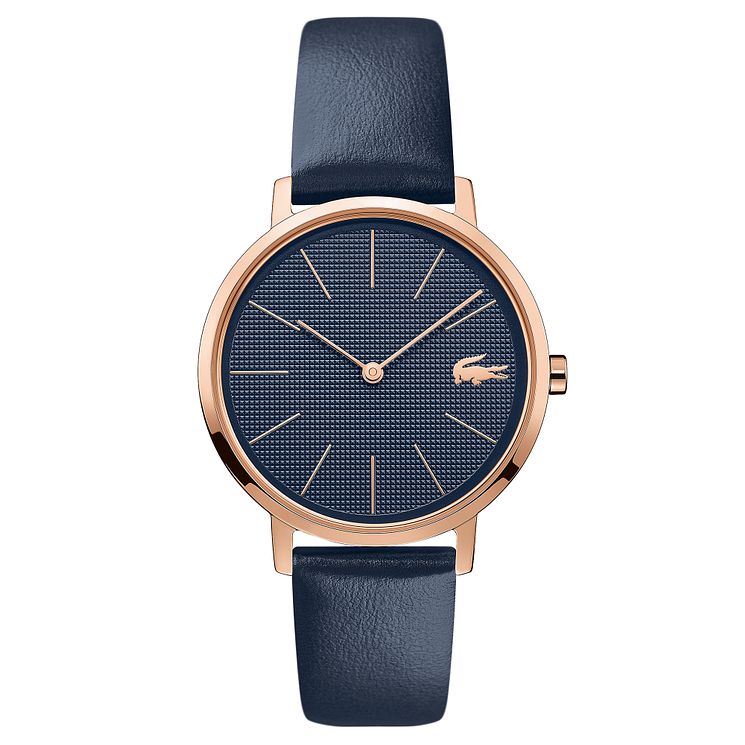 Lacoste Moon Ladies Blue Leather Strap Watch