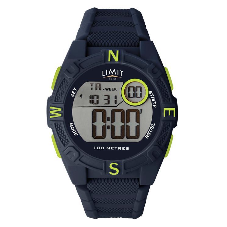 Limit Digital Mens Blue Silicone Strap Watch