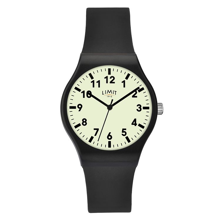 Limit Mens Black Silicone Strap Watch