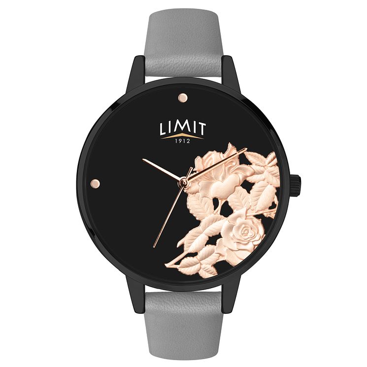 Limit Secret Garden Ladies Black 3d Effect Watch