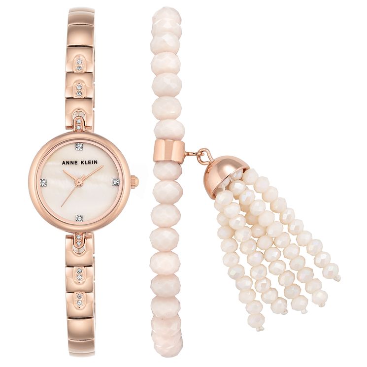 Anne Klein Ladies Rose Gold WatchandBracelet Set