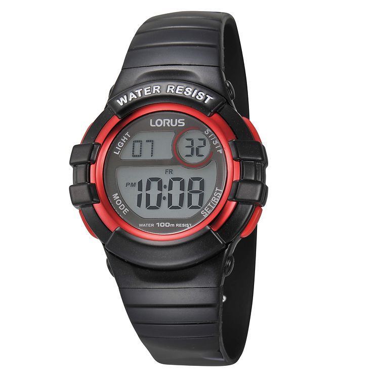 Lorus Childrens Black Strap Digital Watch