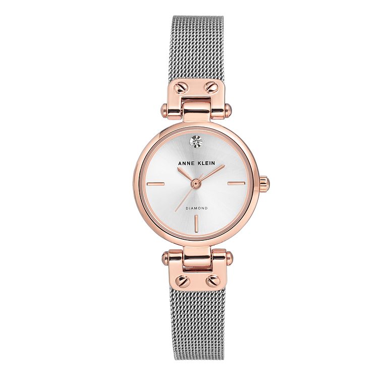 Anne Klein Ladies Silver Tone Mesh Bracelet Watch
