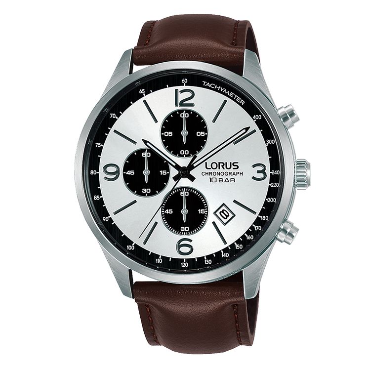 Lorus Dress Mens Dark Brown Leather Strap Watch