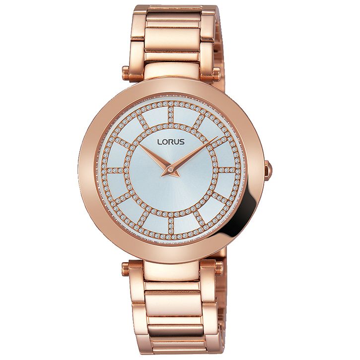 Lorus Ladies Stone Set Rose Gold-plated Bracelet Watch