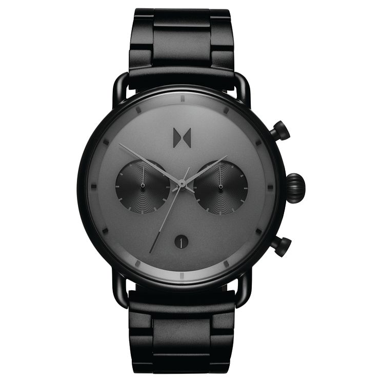 Mvmt Blacktop Mens Black Leather Strap Watch