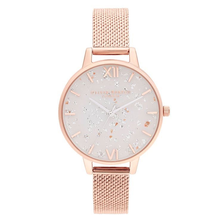 Olivia Burton Celestial Rose Gold Tone Mesh Bracelet Watch