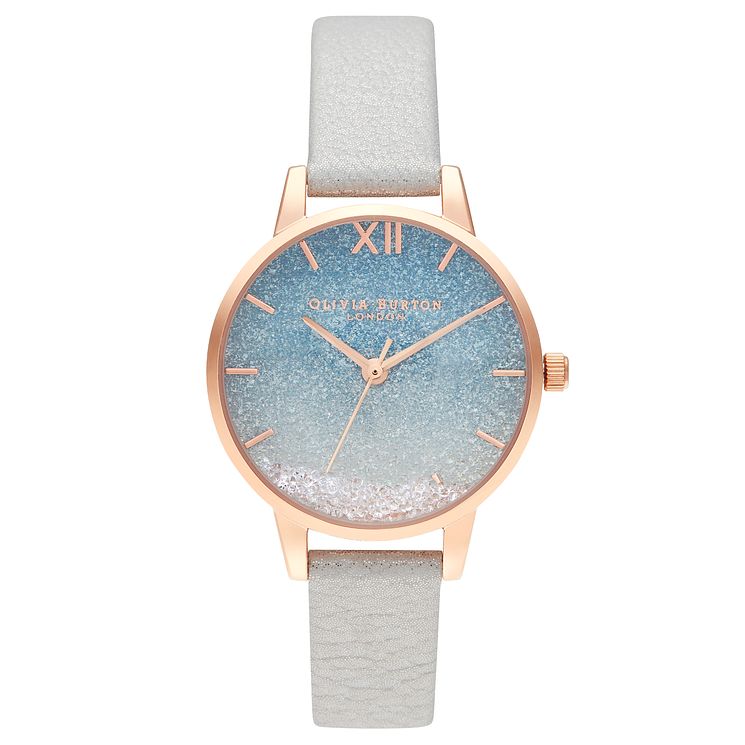 Olivia Burton Wishng Wave Ladies White Leather Strap Watch