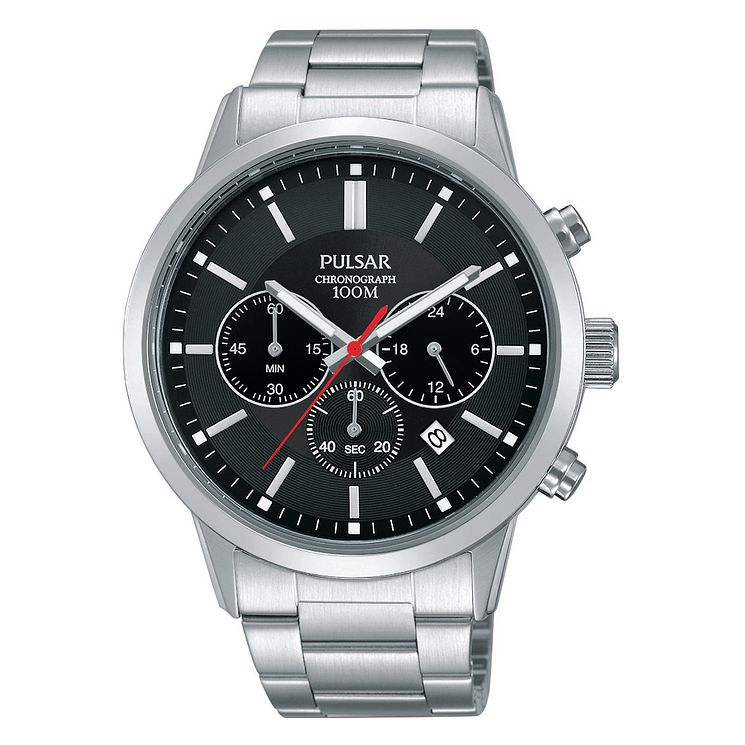 Pulsar Mens Chronograph Stainless Steel Bracelet Watch