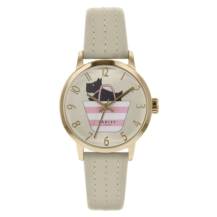 Radley Dog In A Bag Ladies Beige Leather Strap Watch