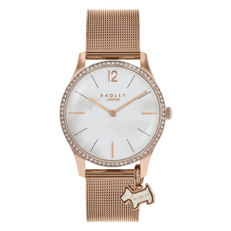 Radley Ladies Rose Gold Plated Mesh Bracelet Watch