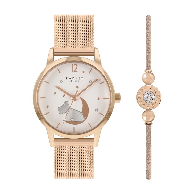 Radley Ladies Rose Gold Tone WatchandBracelet Gift Set