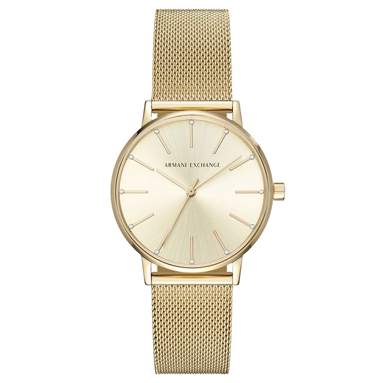 Armani Exchange Ladies Gold Plated Steel Bracelet Watch