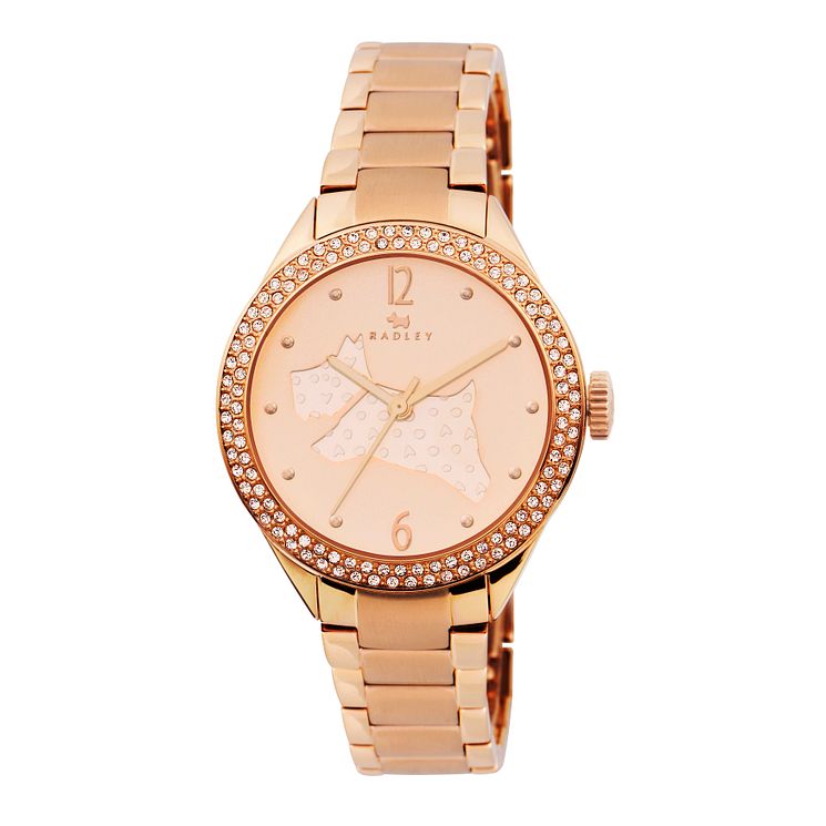 Radley Ladies Stone Set Rose Gold-plated Bracelet Watch