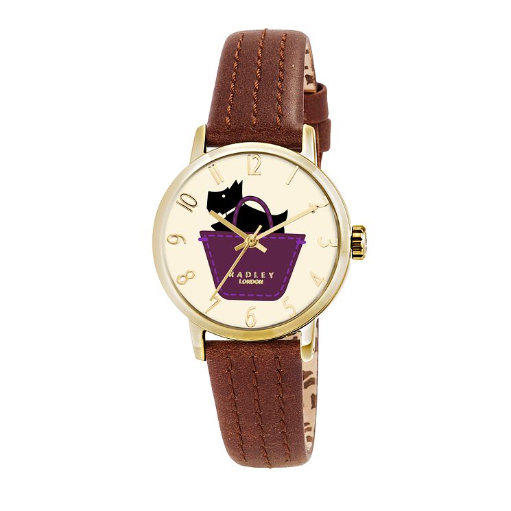 Radley Ladies Yellow Gold Plated Tan Leather Strap Watch
