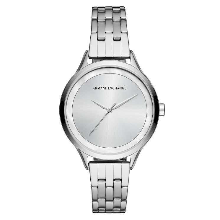Armani Exchange Ladies Silver Tone Bracelet Watch