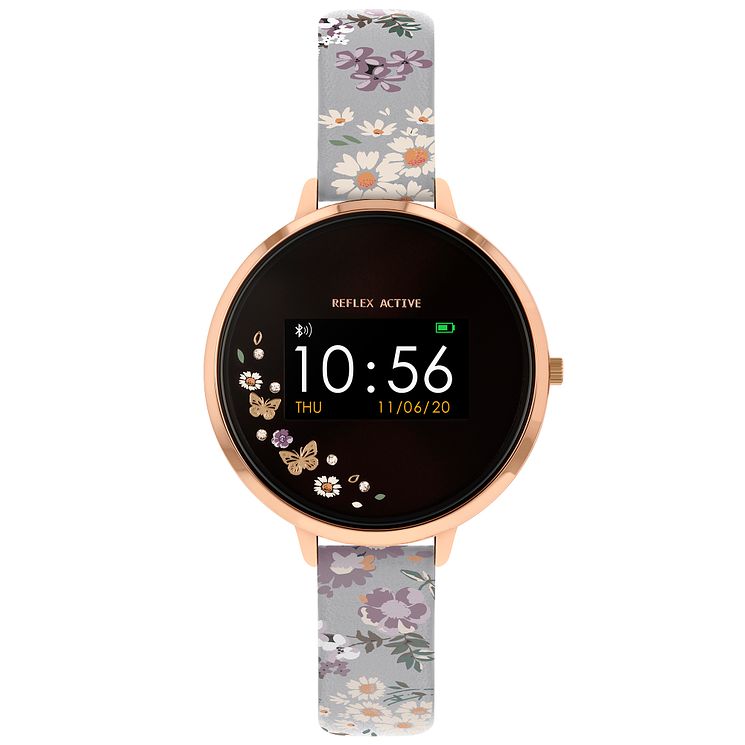 Reflex Active Series 3 Floral Pu Strap Smart Watch