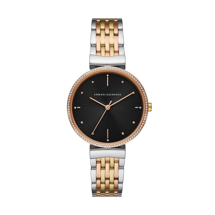 Armani Exchange Ladies Three Tone Bracelet Watch